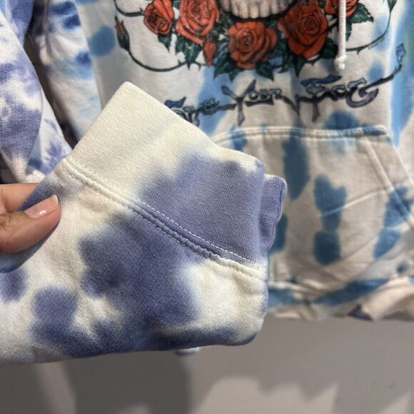 Liquid Blue Grateful Dead Space Your Face Sweatshirt Tie Dye Hoodie Mens S/M VTG - Picture 7 of 9